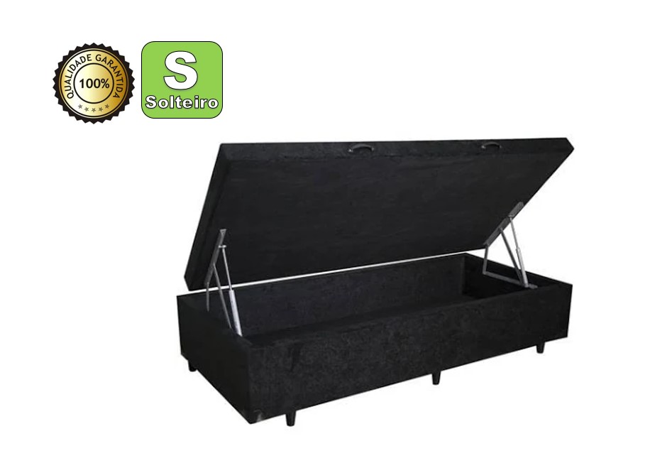 Cama Box Baú Solteiro 88 Bello Box - Sued...