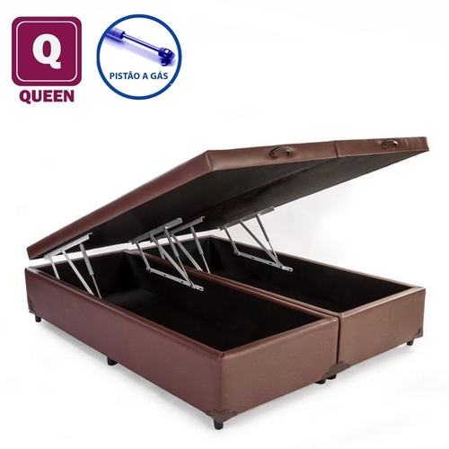Cama Box Baú Queen 158 - Tecido Sintético...