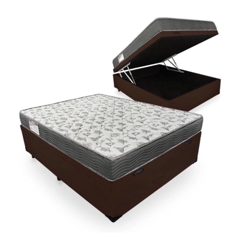 Cama Box Baú Casal 138 Tecido Sintético M...