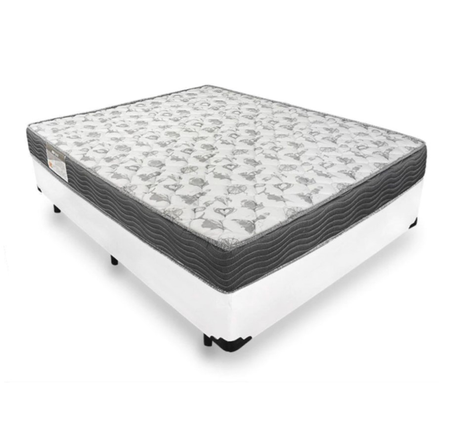 Cama Box Casal 138 Tecido Sintético Branc...
