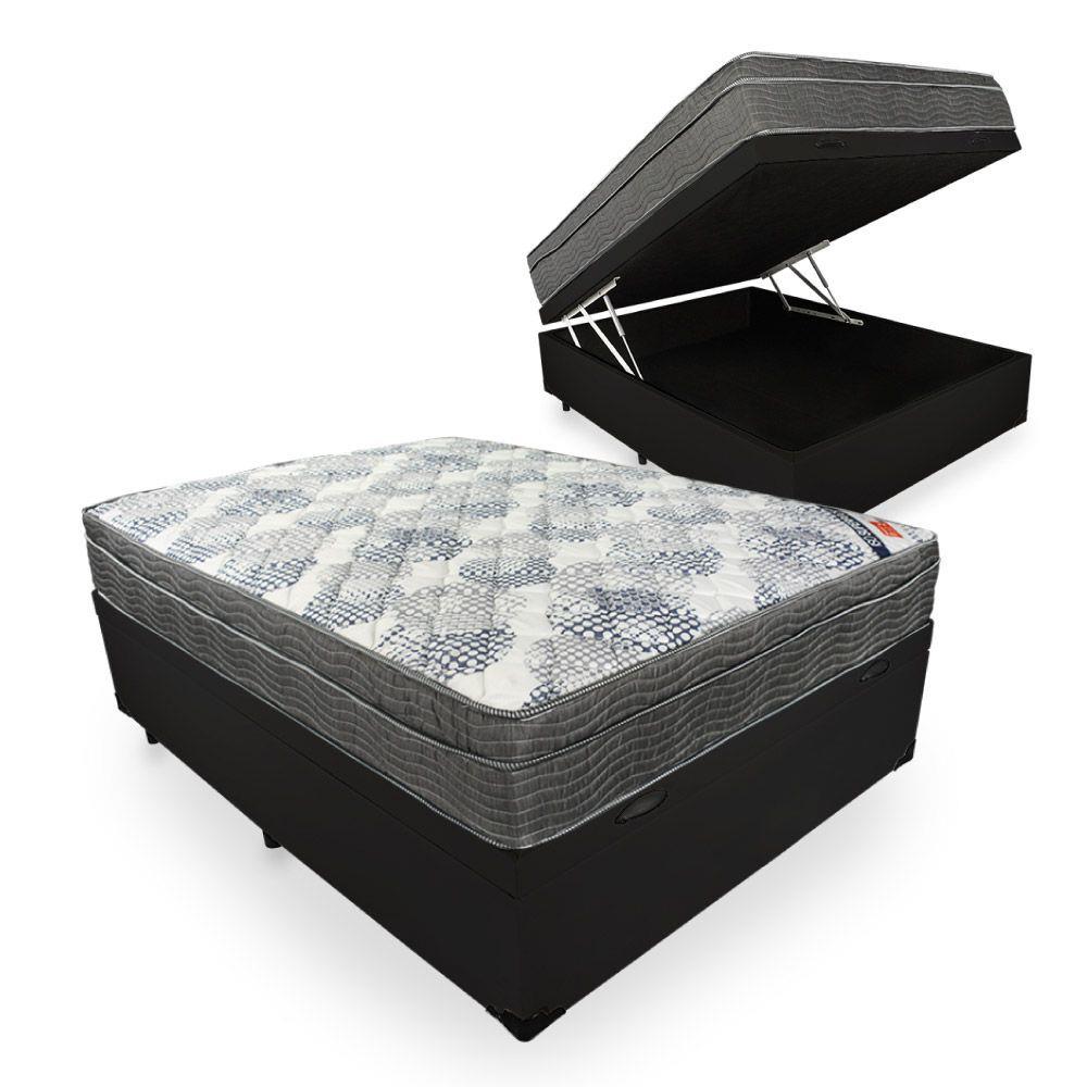 Cama Box Baú Casal 138 Tecido Sintético P...