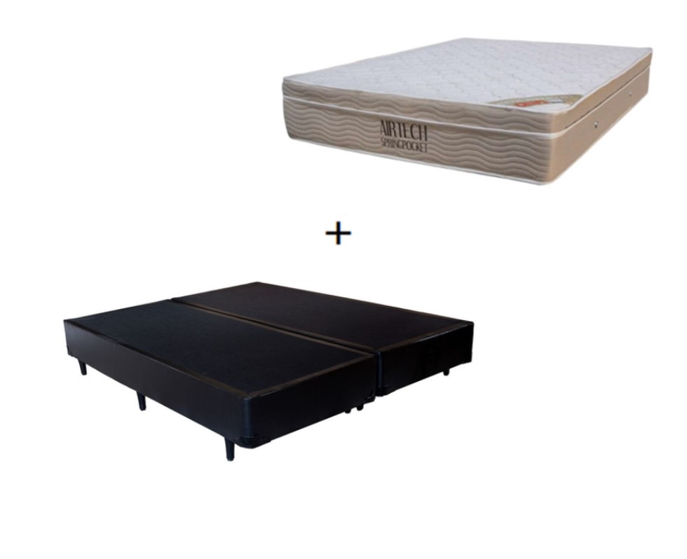 Cama Box Casal Bipartido 138 Sintético Pr...