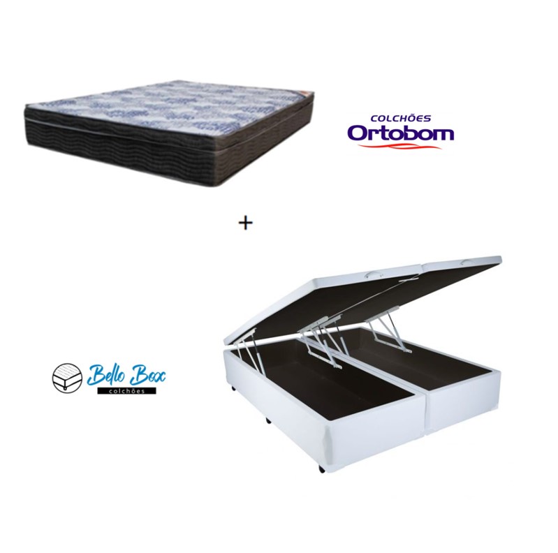 Cama Box Baú Queen 158 Tecido Sintético B...