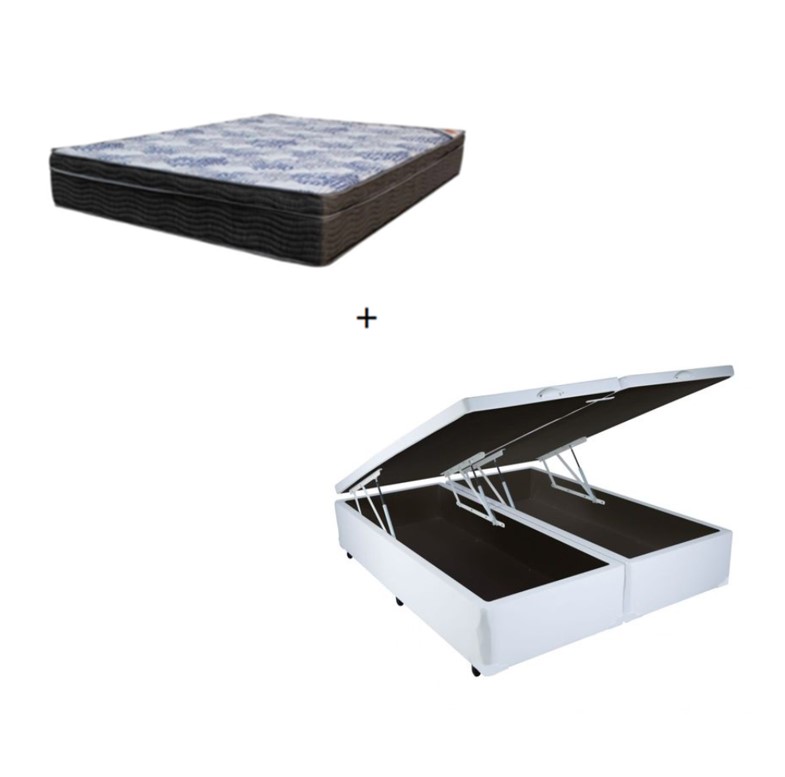 Cama Box Baú Queen 158 Tecido Sintético B...