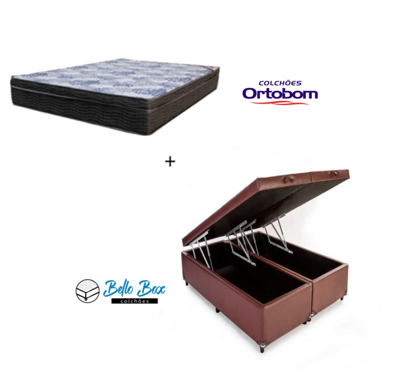Cama Box Baú Queen 158 Tecido Sintético M...
