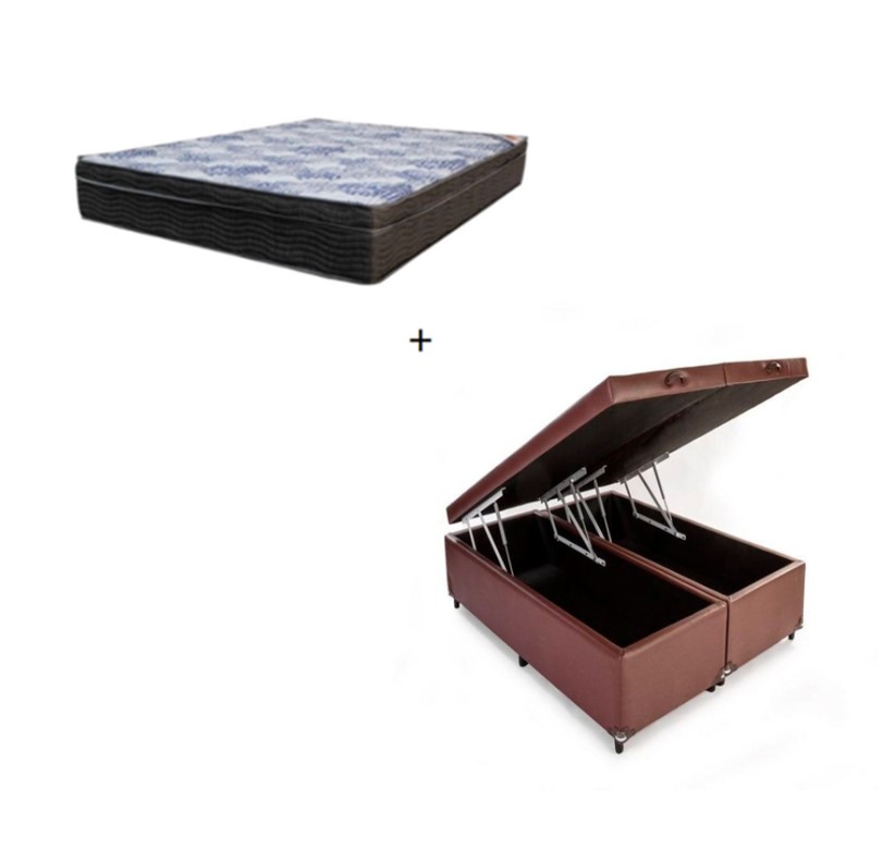 Cama Box Baú Queen 158 Tecido Sintético M...