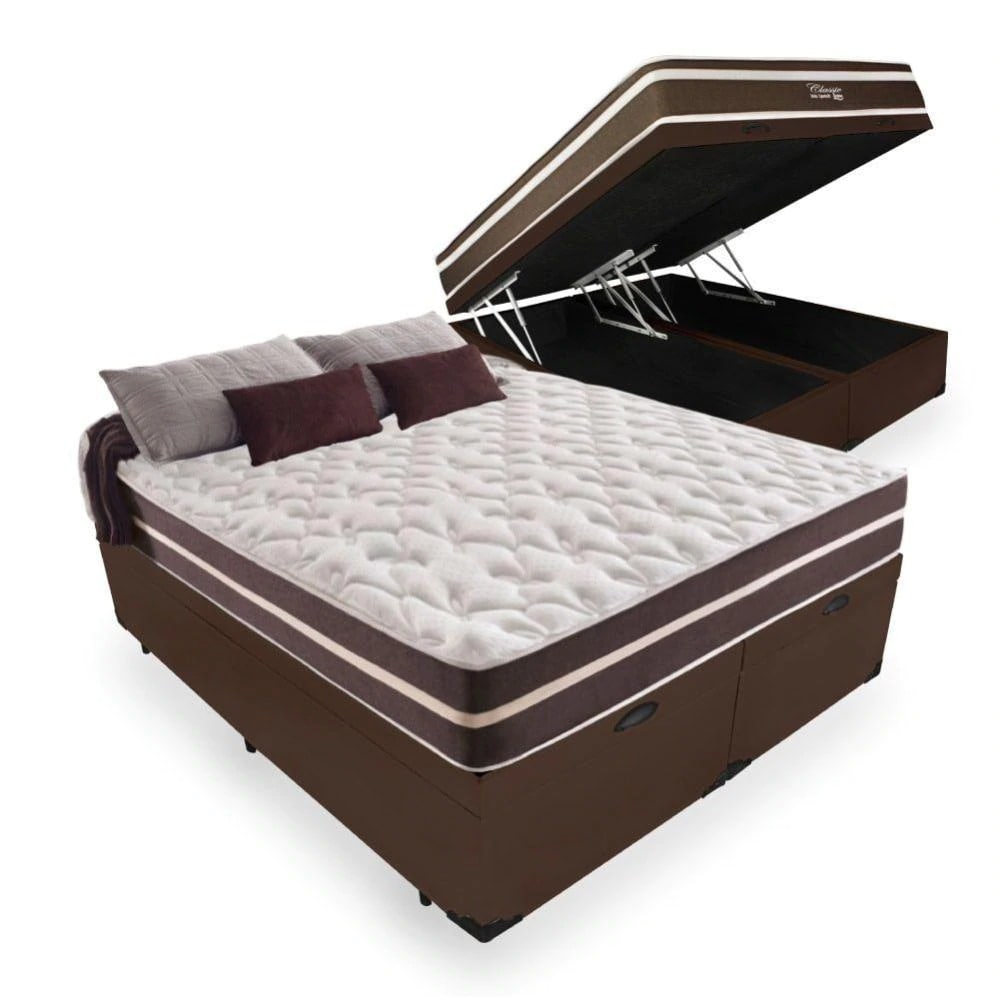 Cama Box Baú Queen 158 Tecido Sintético M...