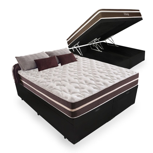 Cama Box Baú Casal 138 Bipartido Tecido S...