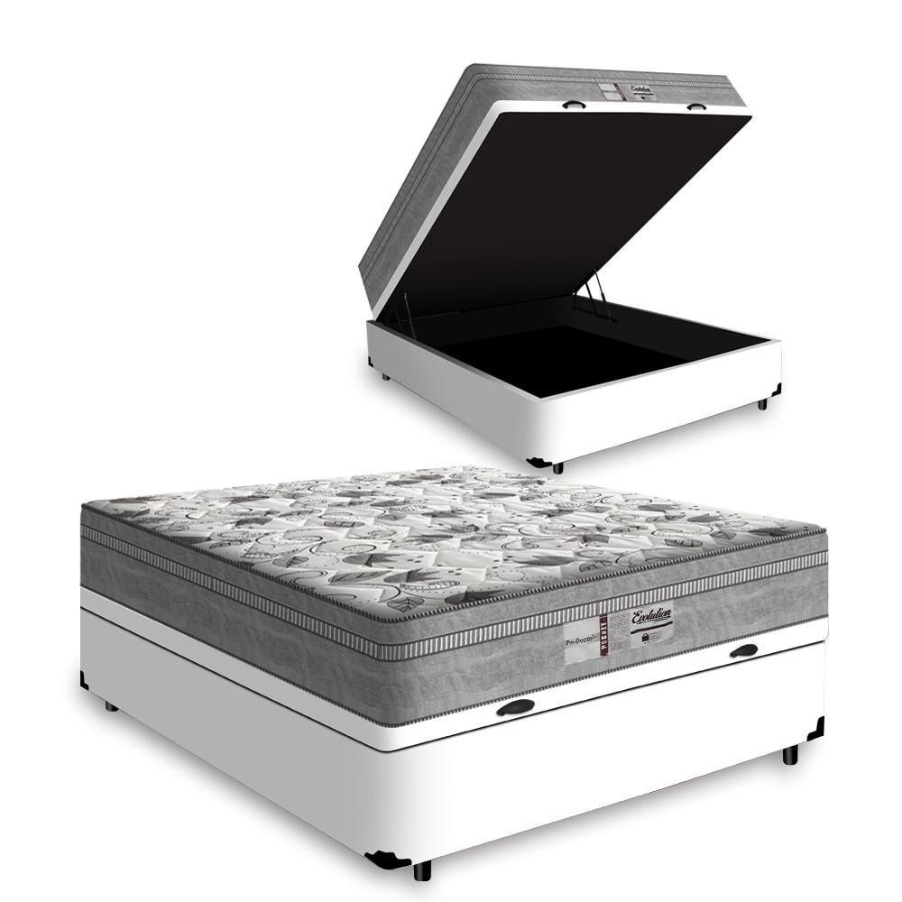 Cama Box Baú Viúva Tecido Sintético Branc...