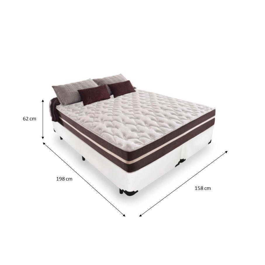 Cama Box Queen 158 Tecido Sintético Branc...