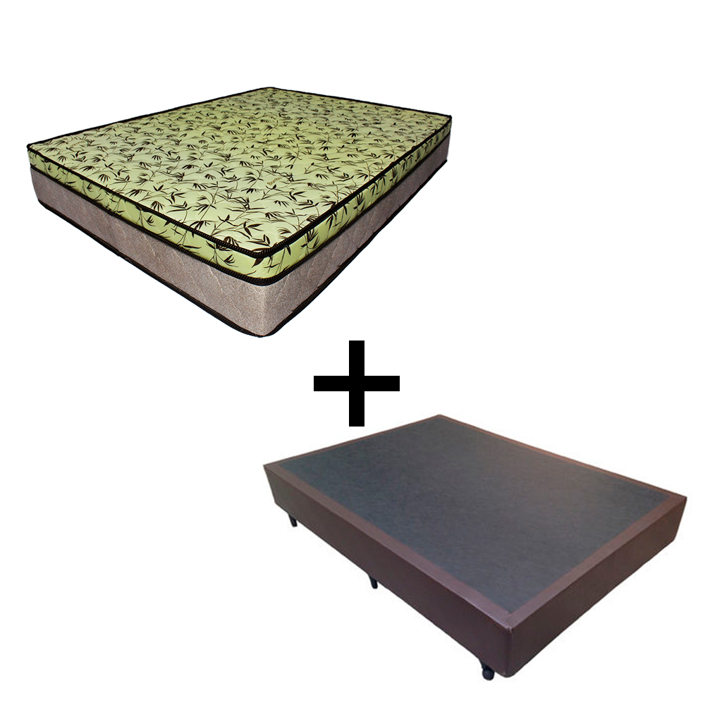 Cama Box Casal Tecido Sintético Marrom co...