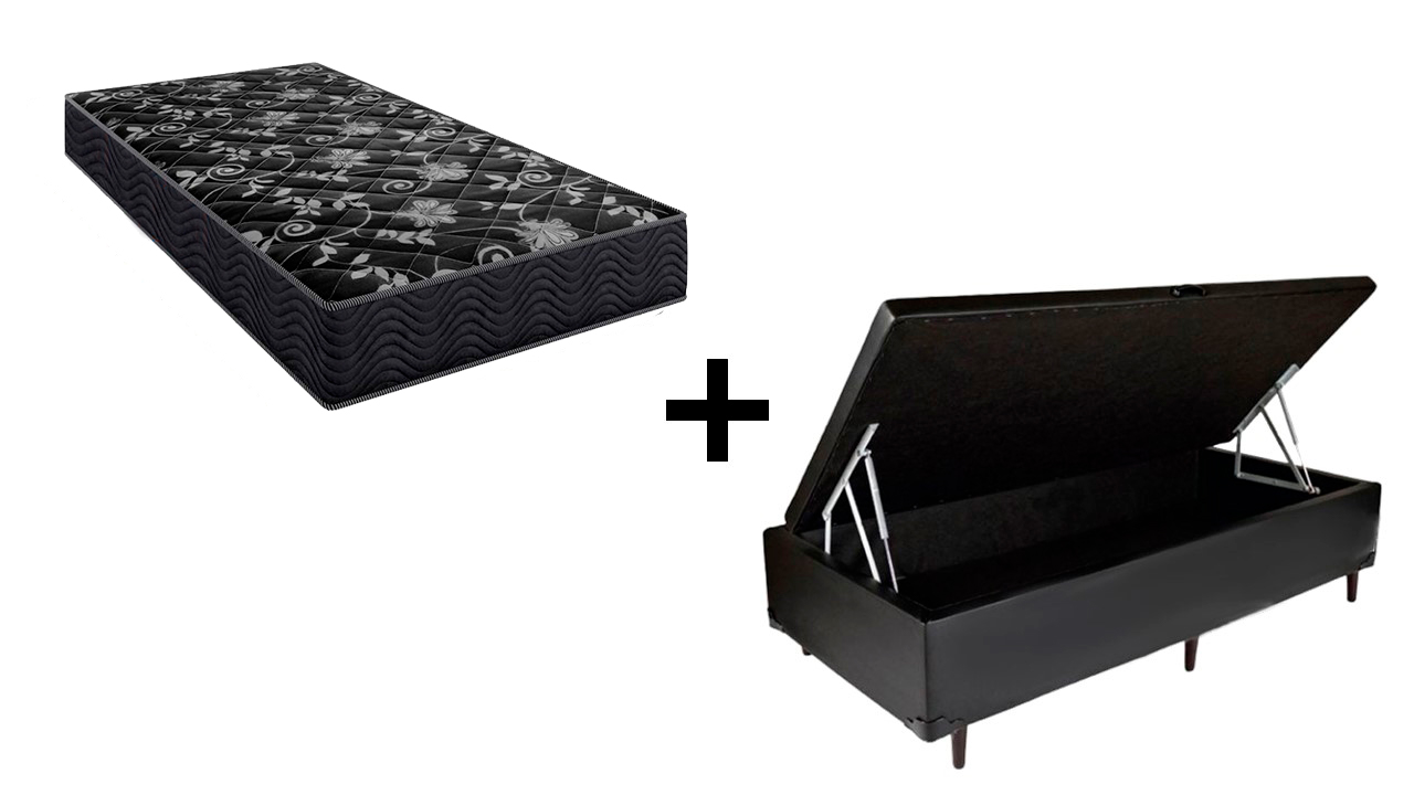 Cama Box Baú Solteiro 88 Tecido Sintético...
