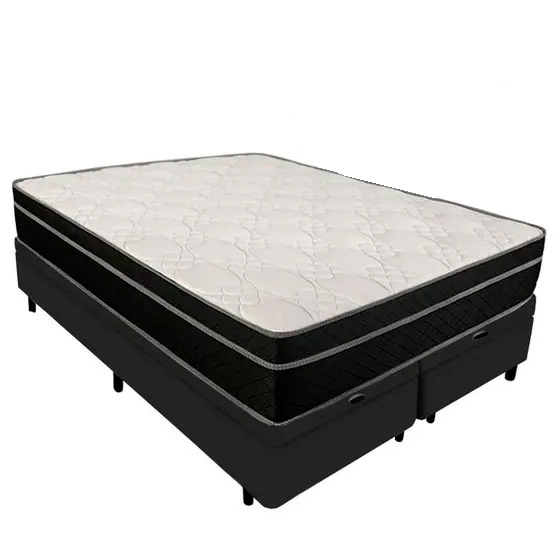 Cama Box Baú King 193 Bipartido Tecido Si...