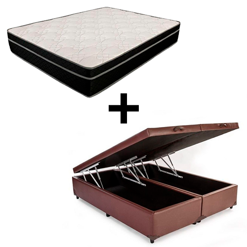 Cama Box Baú King 193 Bipartido Tecido Si...