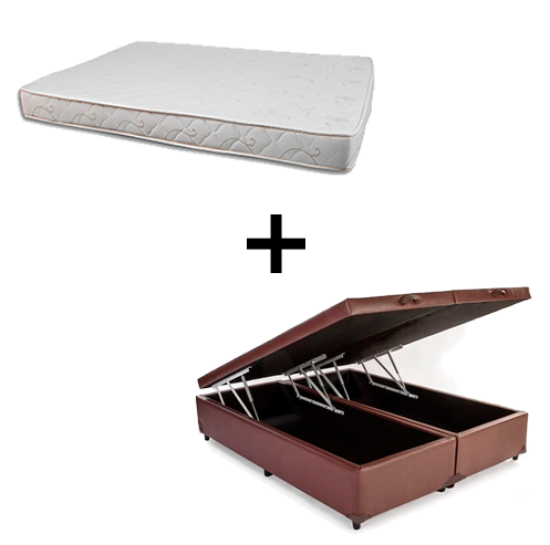 Cama Box Baú King 193 Tecido Sintético Ma...