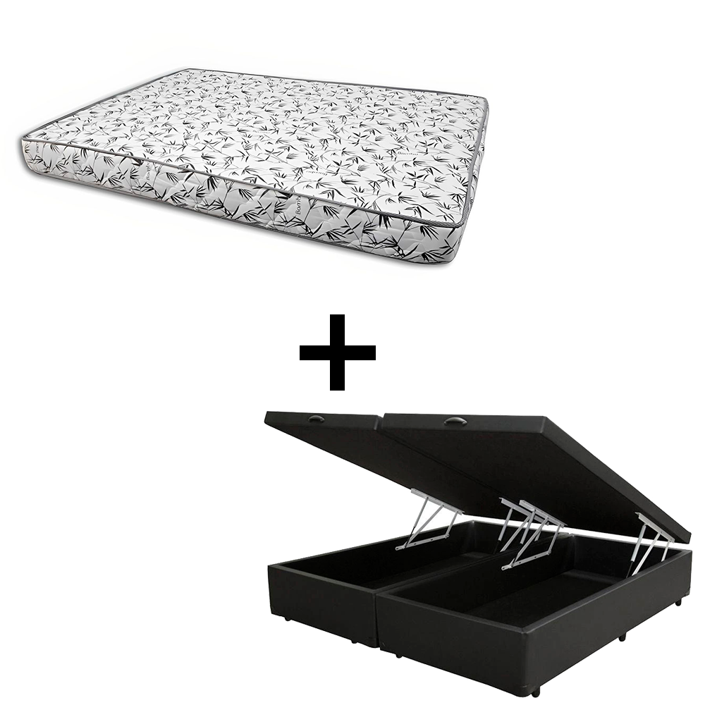 Cama Box Baú Casal 138 Bipartido - Tecido...