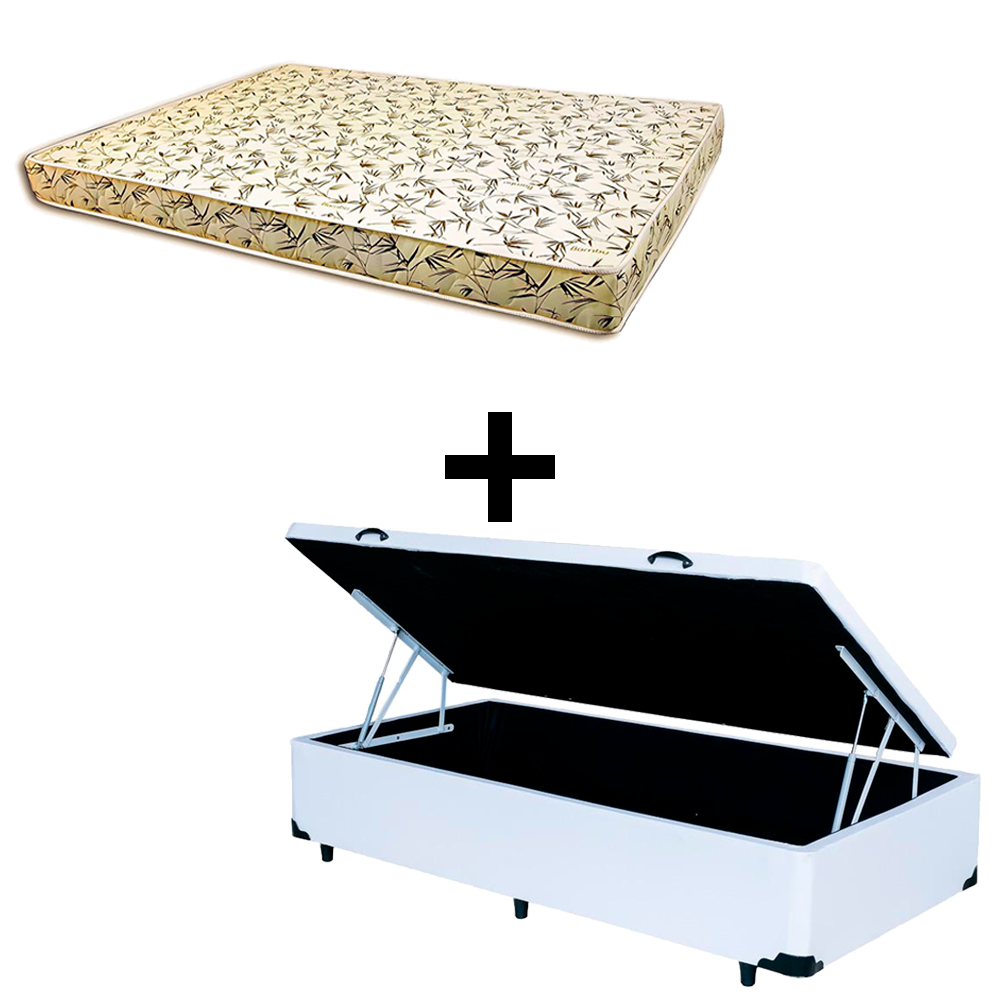 Cama Box Baú Solteiro - Tecido Sintético ...