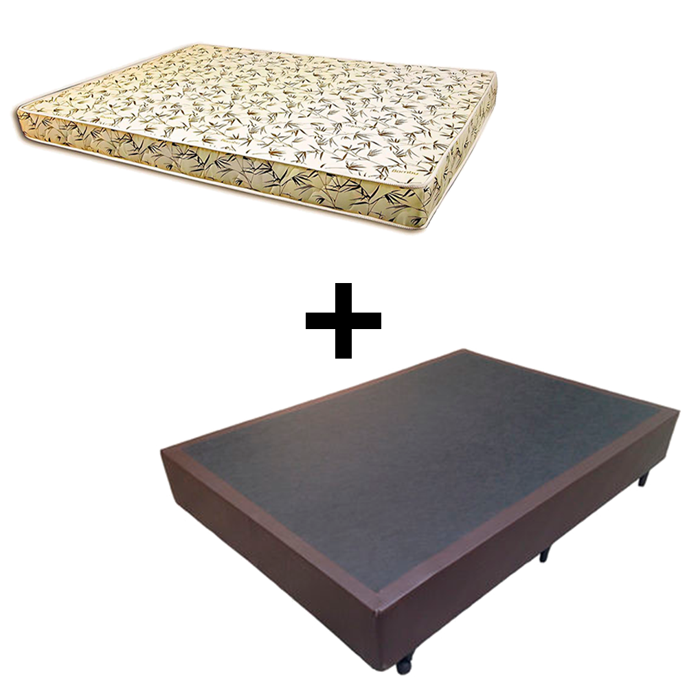 Cama Box Casal - Tecido Sintético Marrom ...