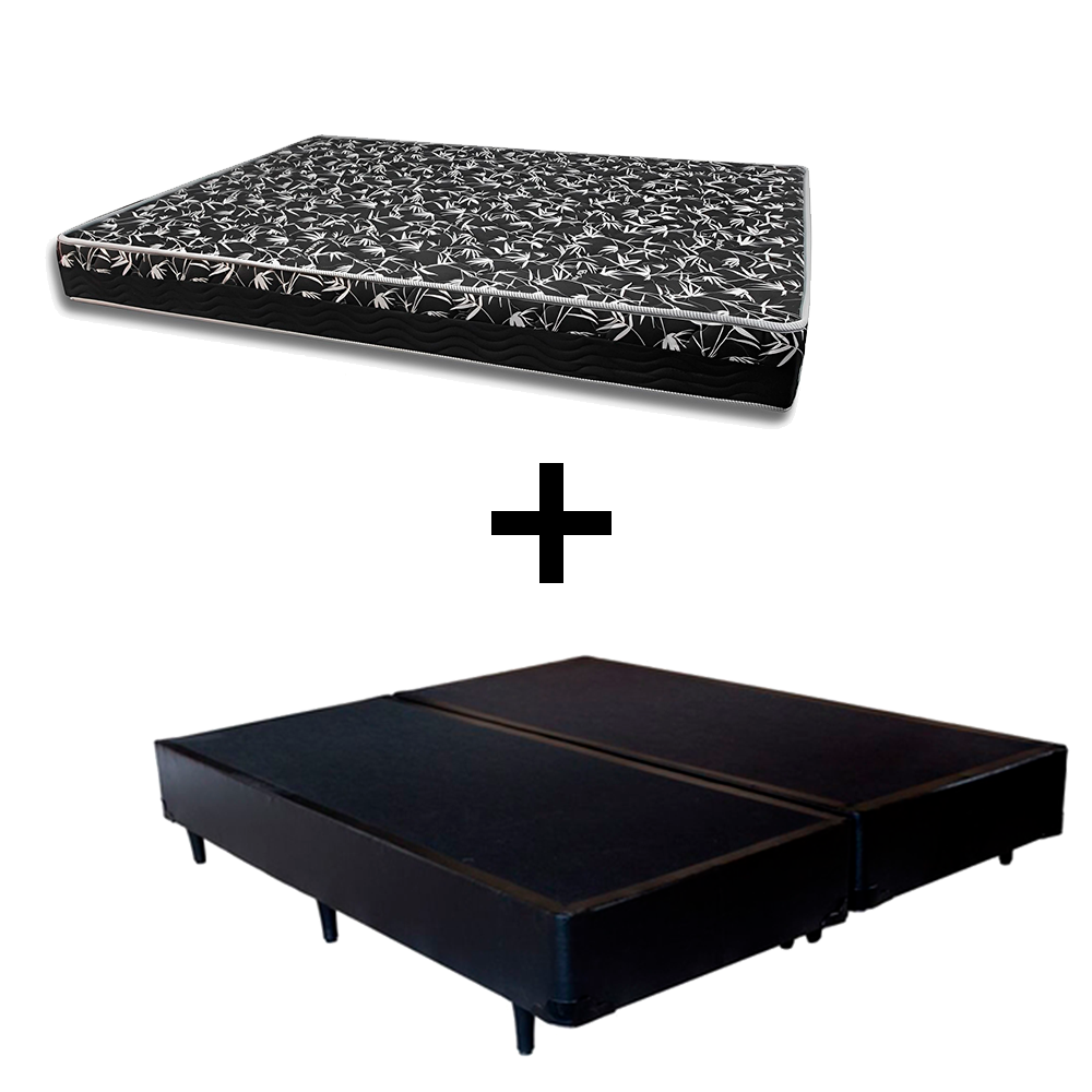 Cama Box King 193 Tecido Sintético Preto ...