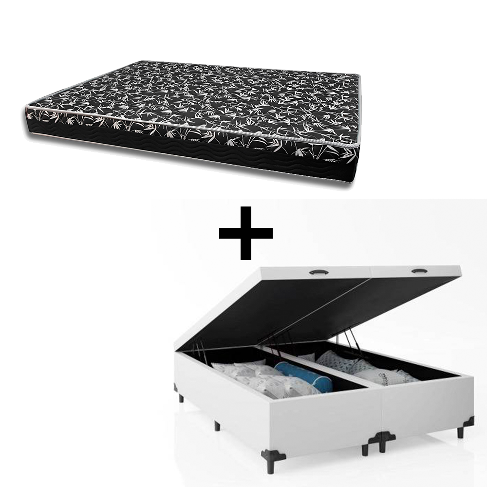 Cama Box Baú King 193 Tecido Sintético Br...