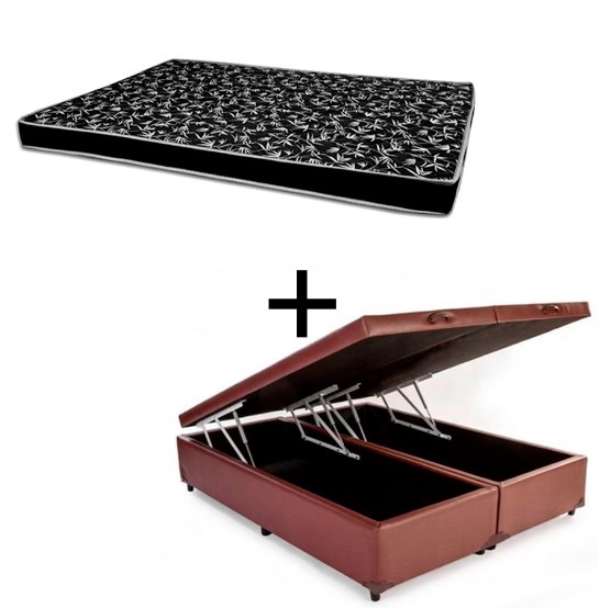 Cama Box Baú Queen 158 Tecido Sintético M...