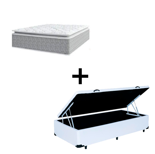 Cama Box Baú Solteiro 88 Sintetico Branco...
