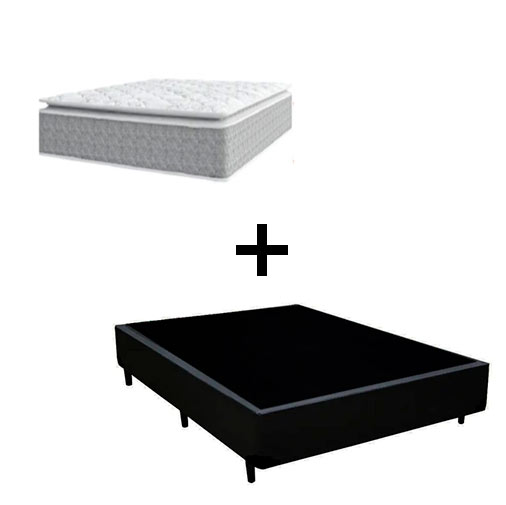 Cama Box Viúva 128 Tecido Sintético Preto...