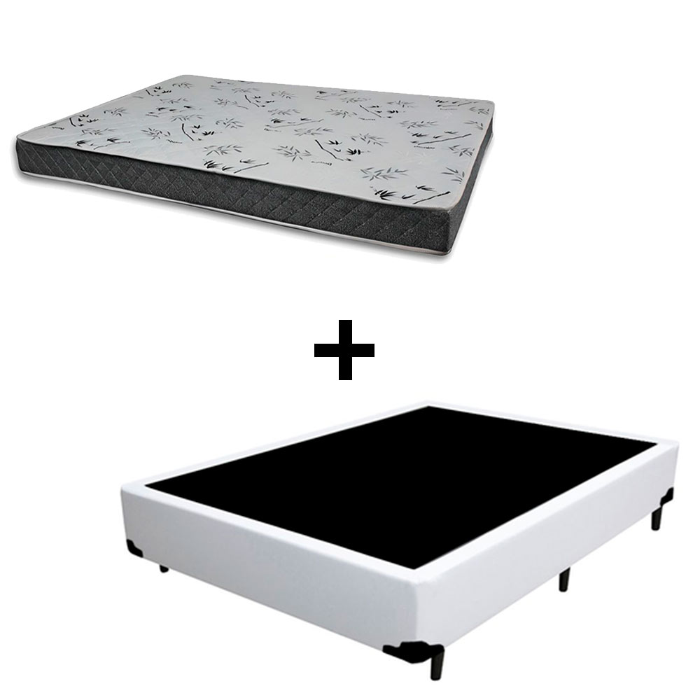 Cama Box Casal 138 Tecido Sintético Branc...