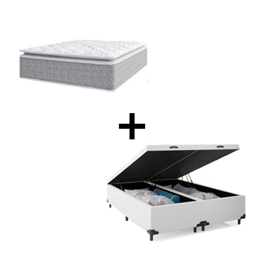 Cama Box Baú Queen 158 Tecido Sintético B...