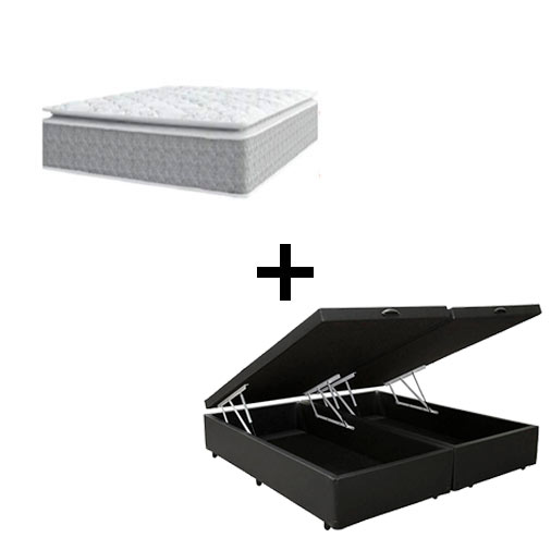 Cama Box Baú King 193 Tecido Sintético Pr...