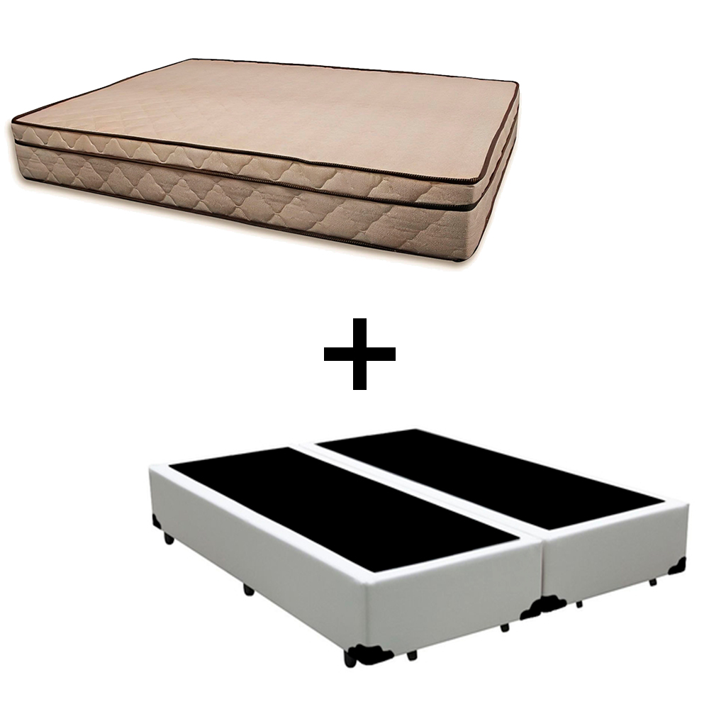 Cama Box King 193 Tecido Sintético Branco...