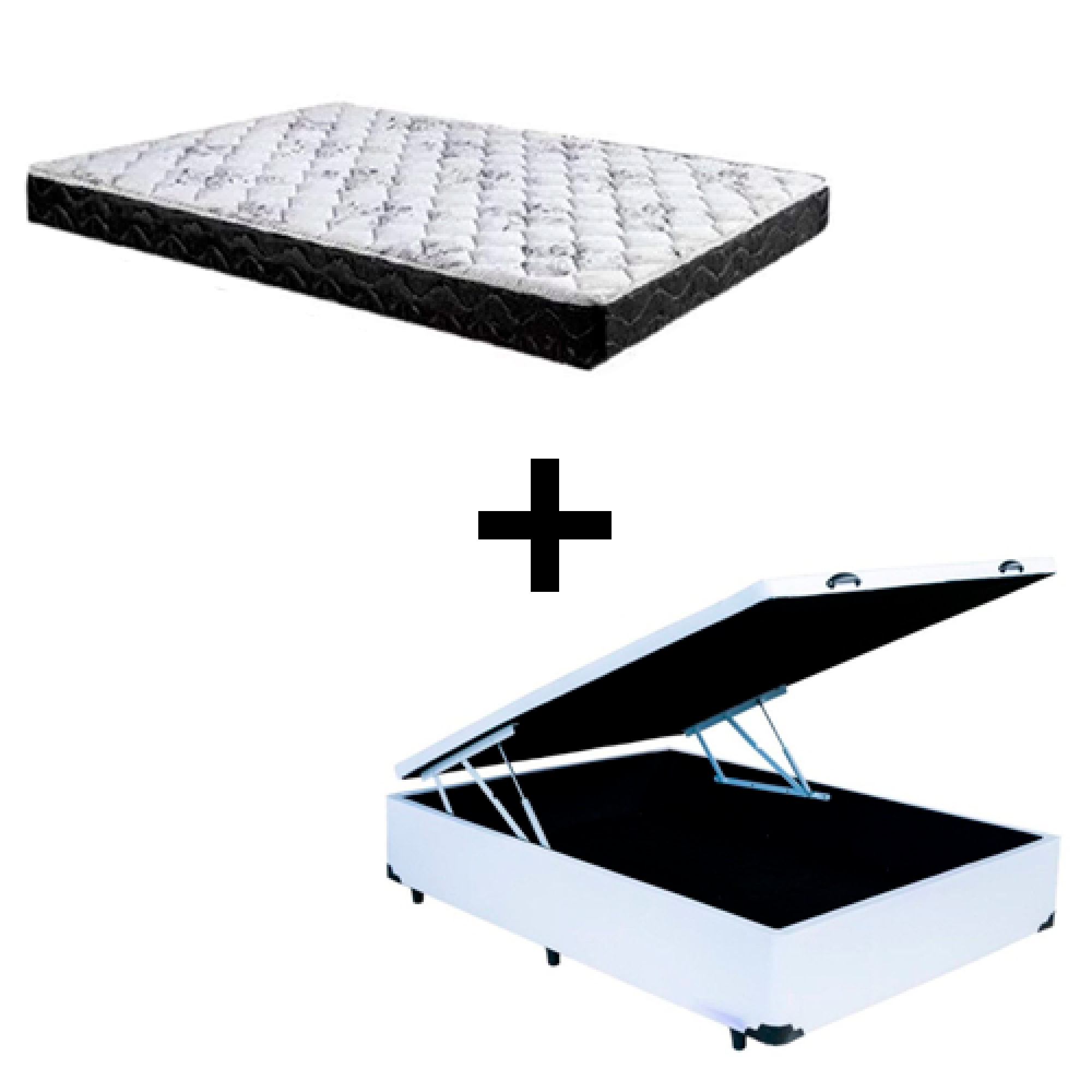 Cama Box Baú Casal 138 Sintético Branco C...