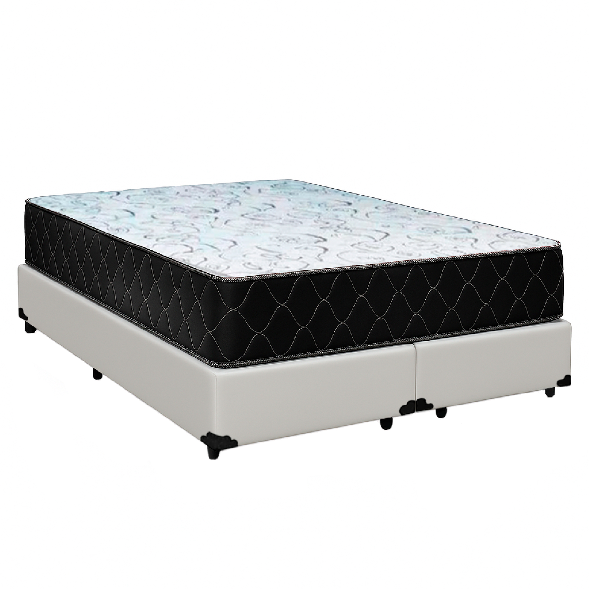 Cama Box Queen 158 Tecido Sintético Branc...