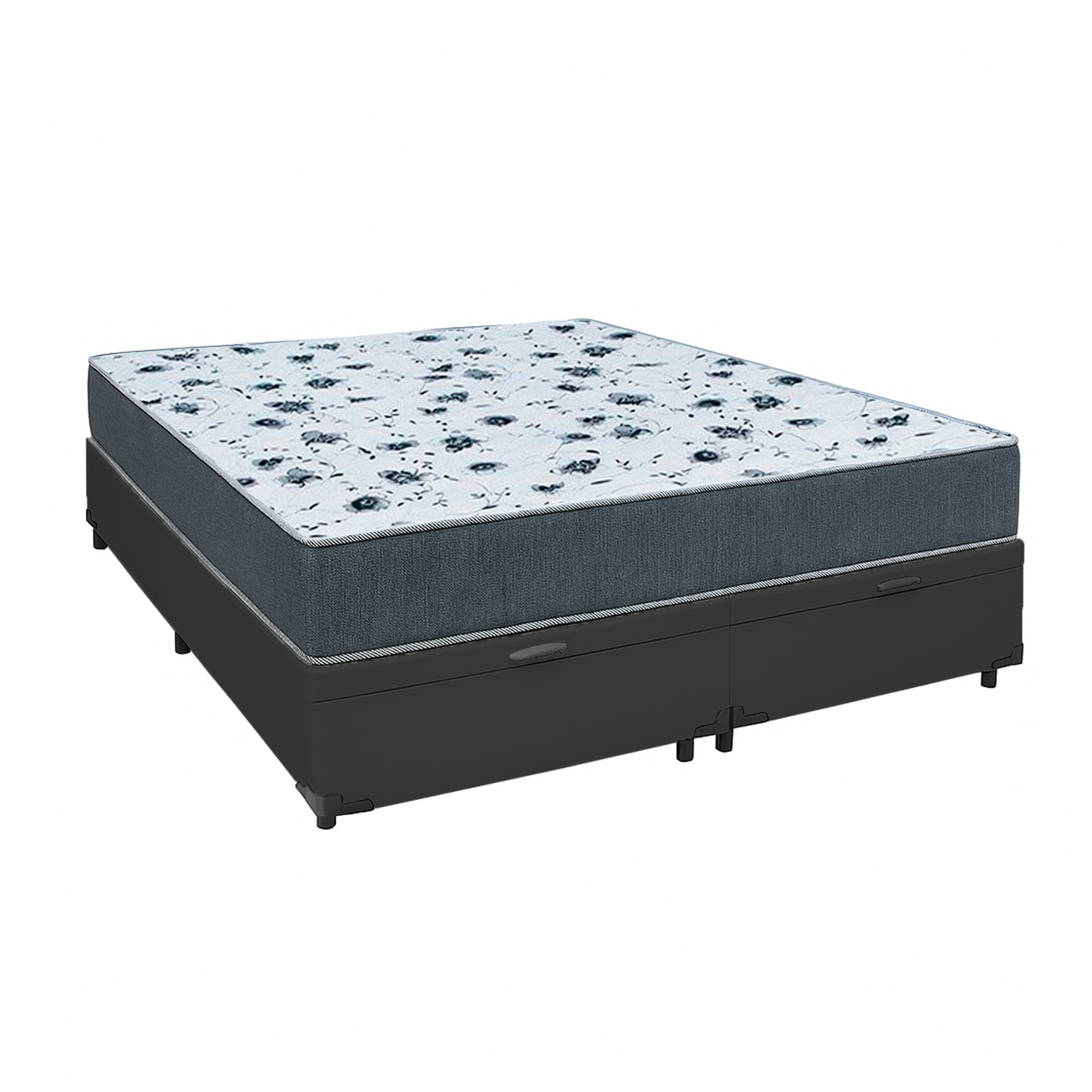 Cama Box Baú King 193 Tecido Sintético Pr...