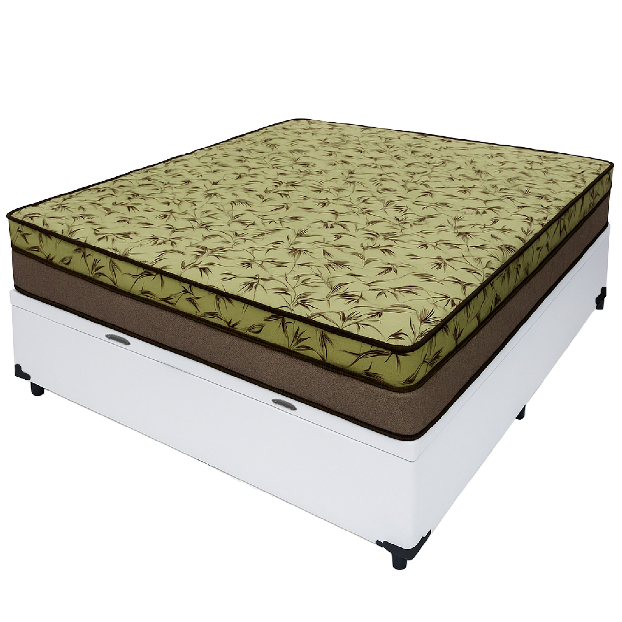 Cama Baú Casal 138 Tecido Sintético Branc...