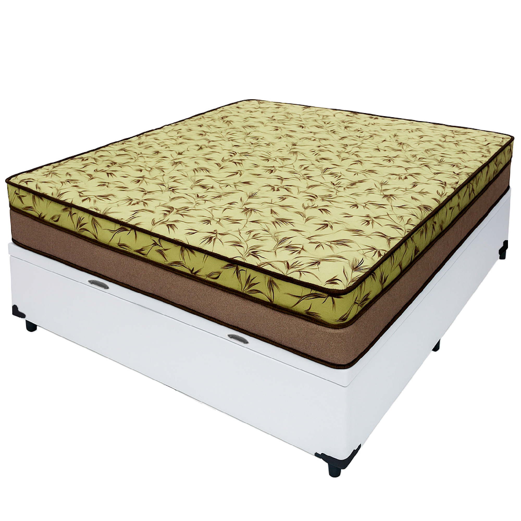Cama Baú Casal 138 Tecido Sintético Branc...