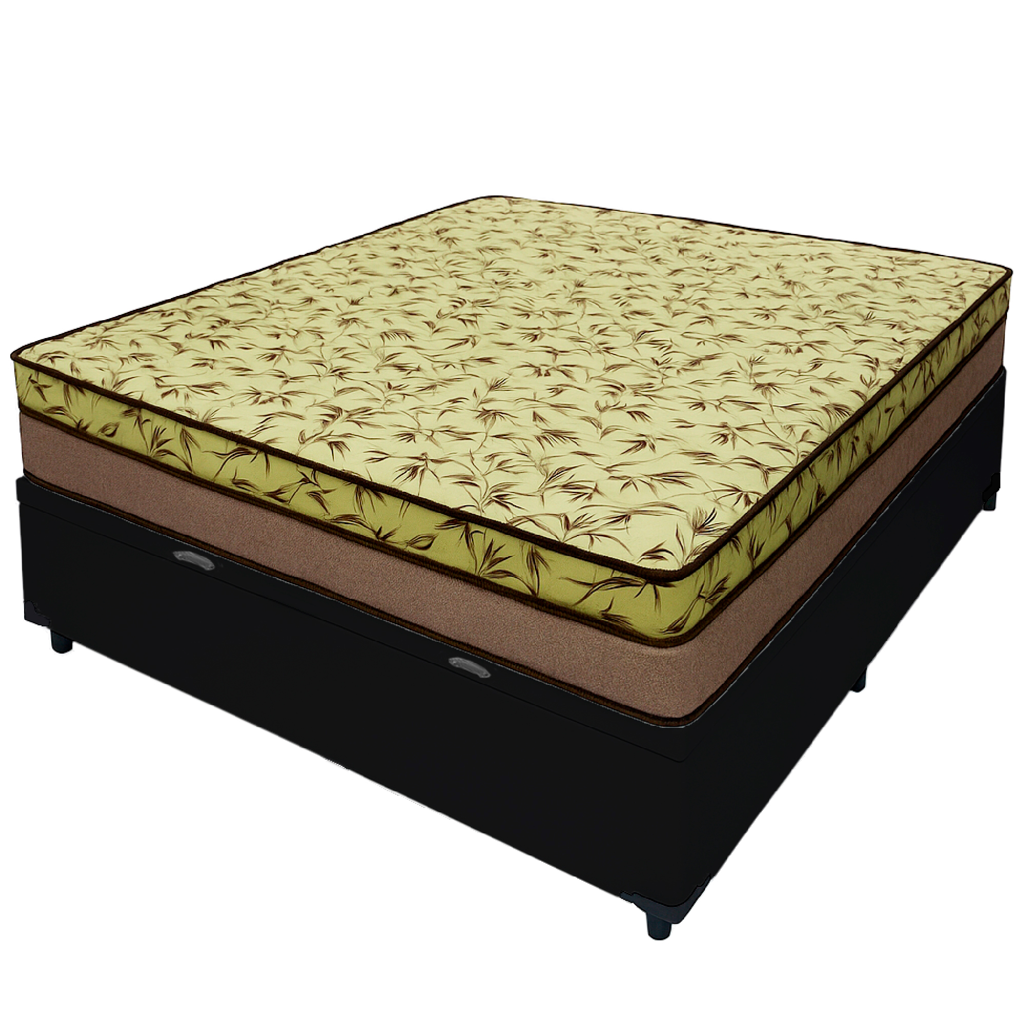 Cama Baú Casal 138 Tecido Sintético Preto...