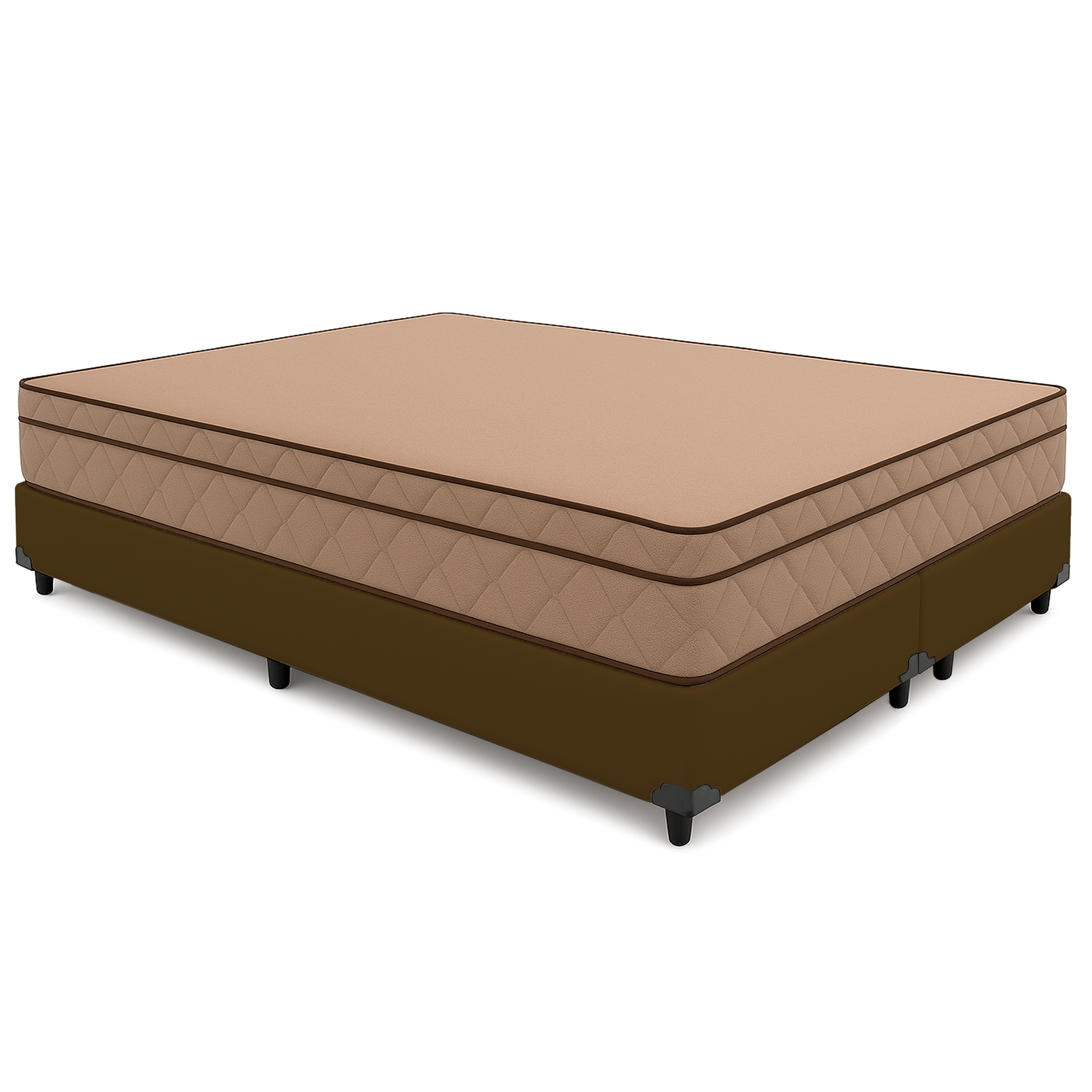 Cama Box Casal 138 Bipartido Tecido Sinté...