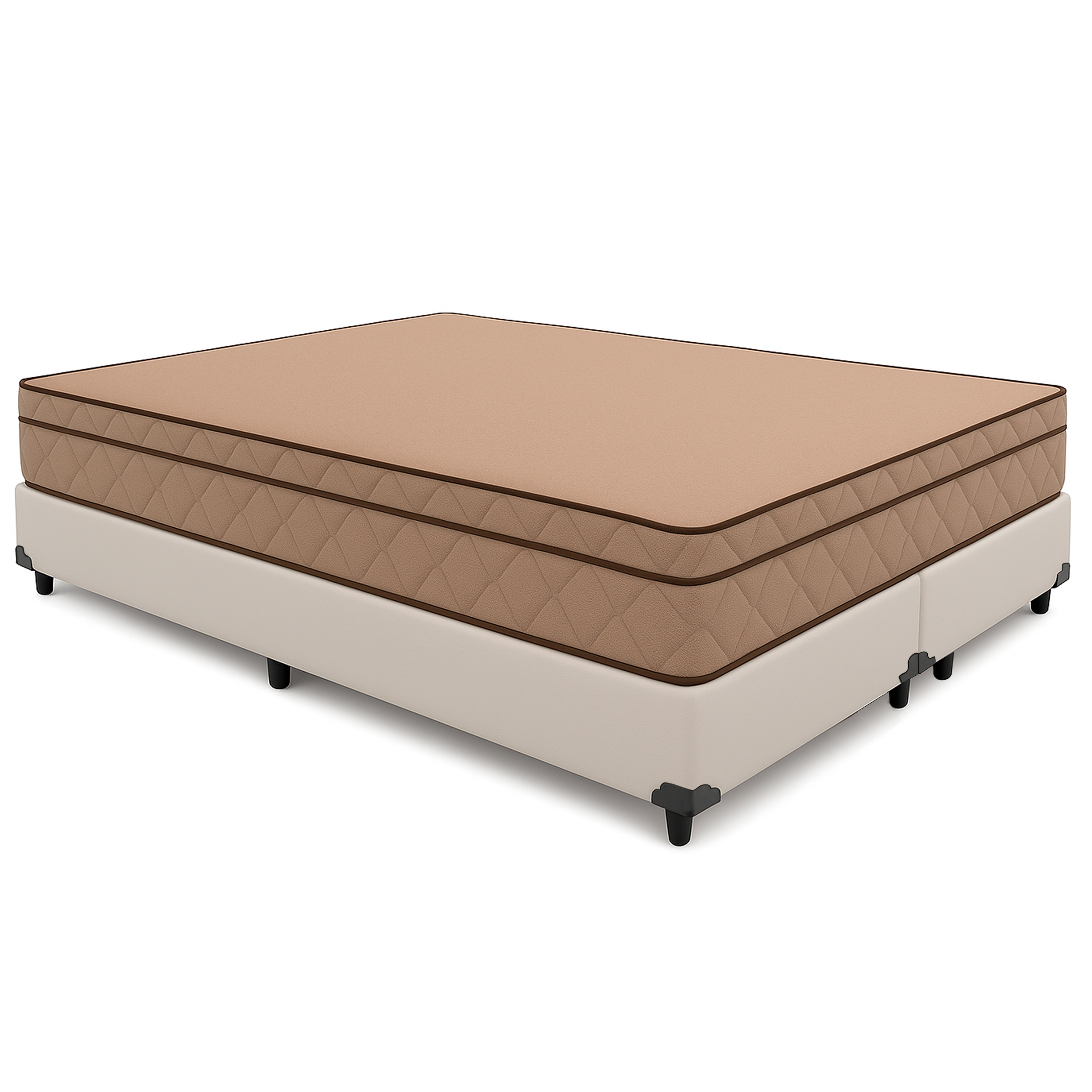 Cama Box King 193 Tecido Sintético Branco...