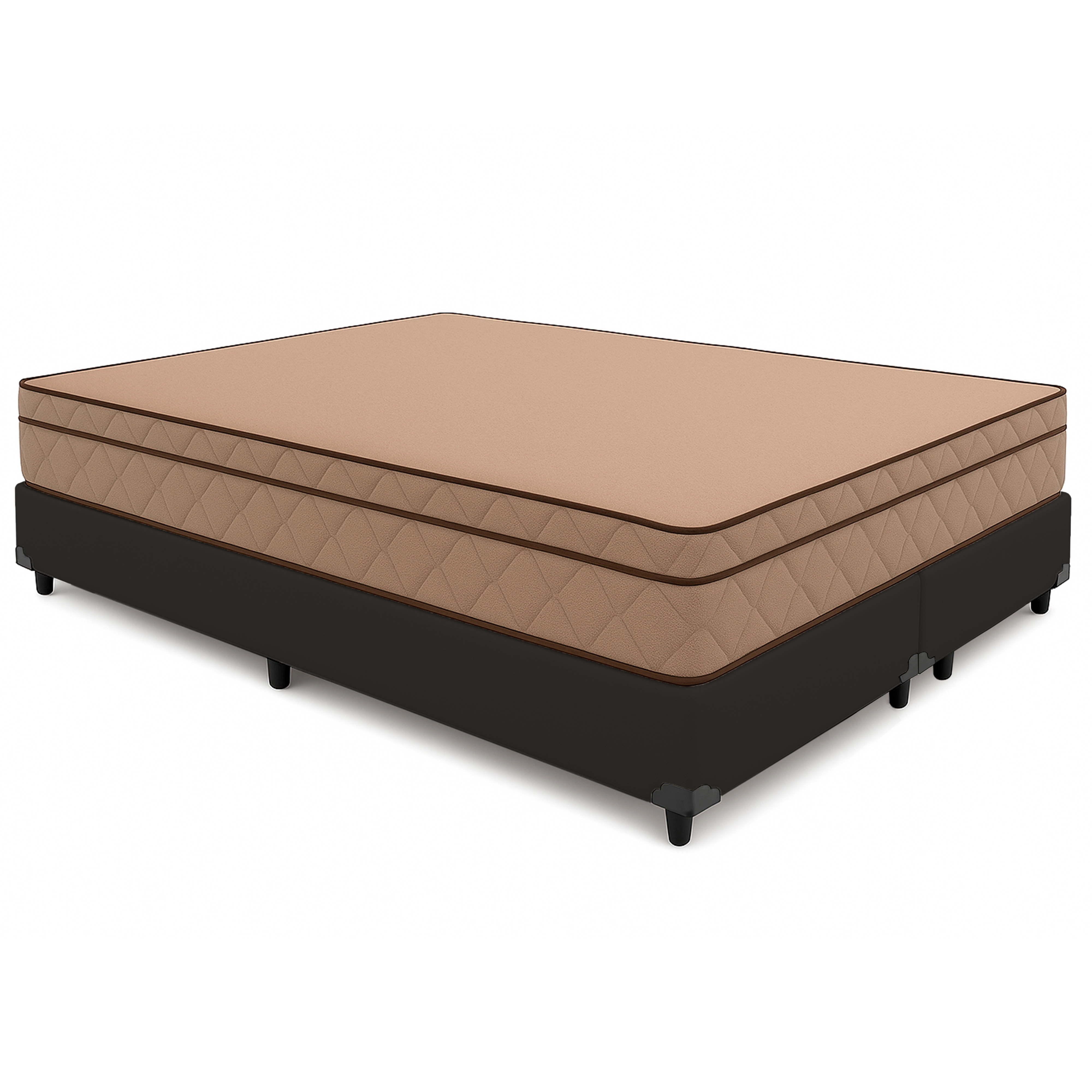 Cama Box King 193 Tecido Sintético Preto ...