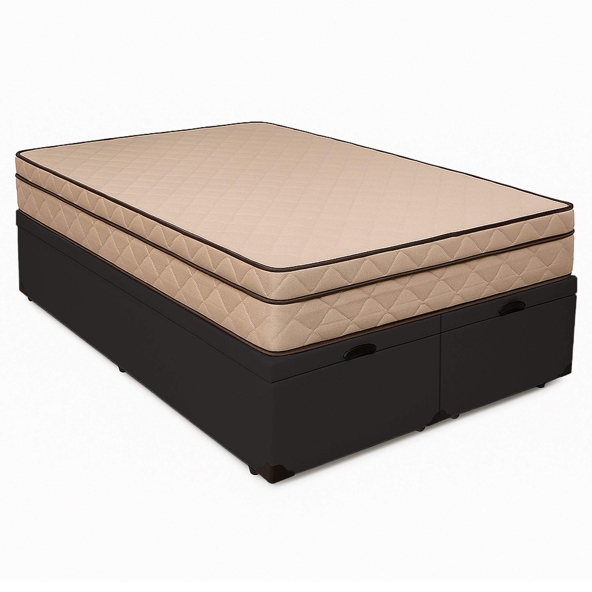 Cama Baú King 193 Tecido Sintético Preto ...