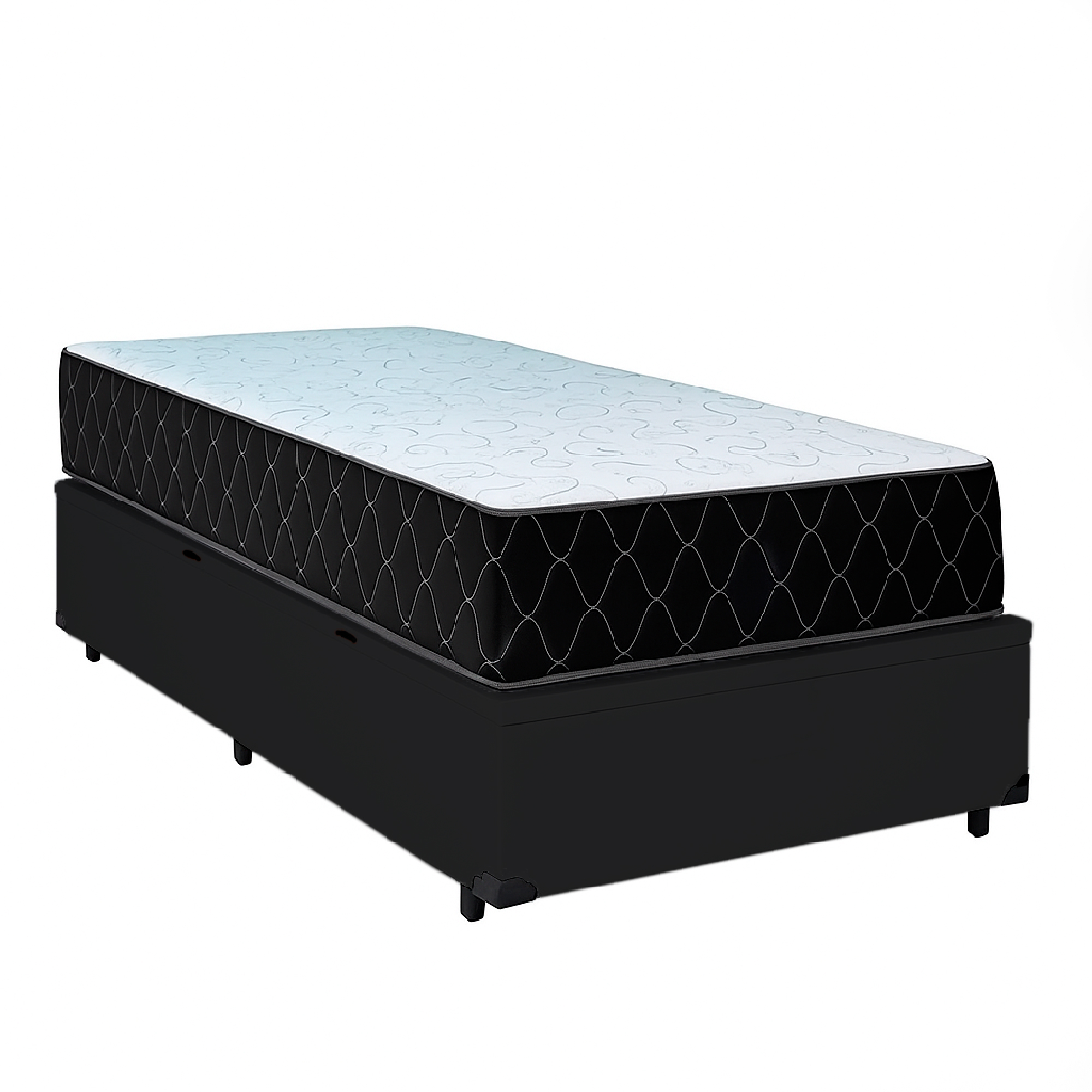 Cama Baú Solteiro 88 Tecido Sintético Pre...