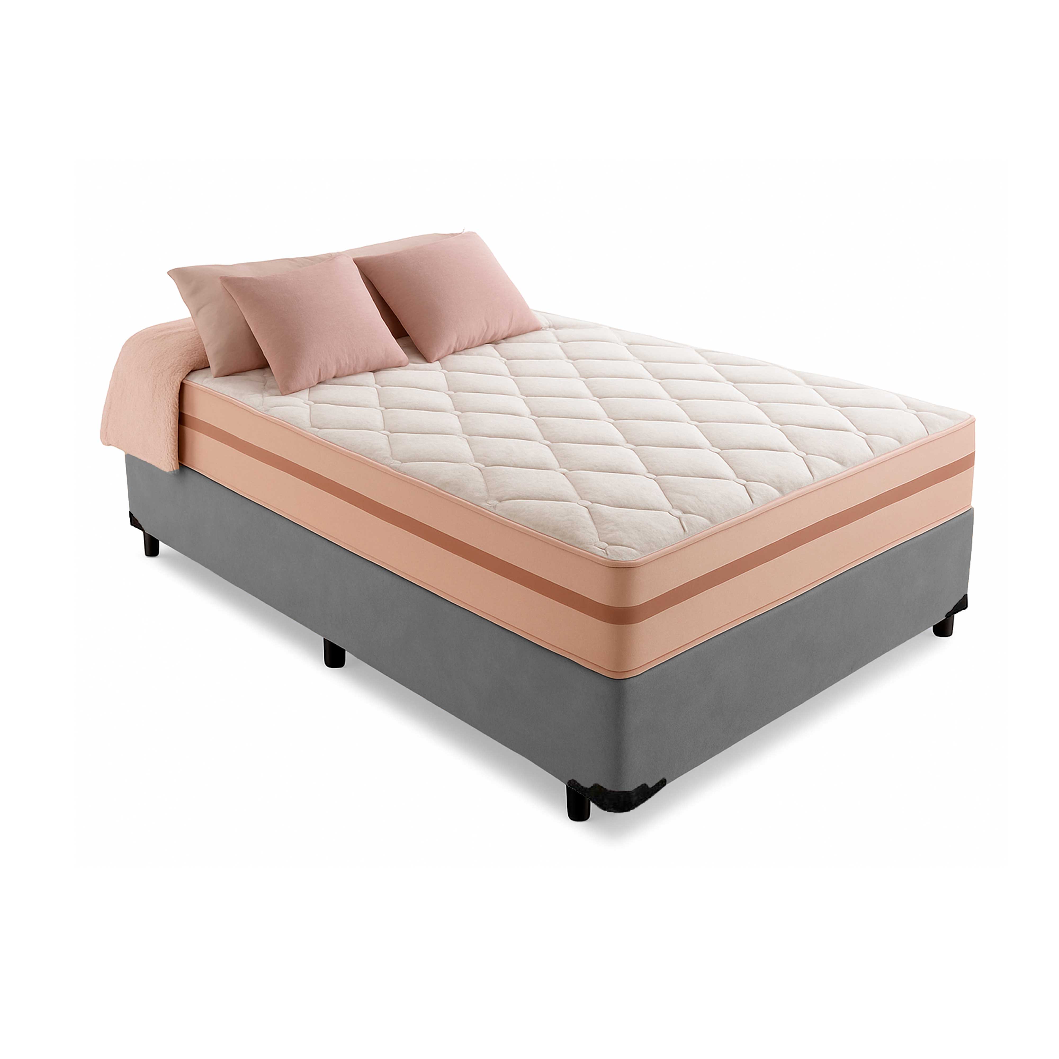 Cama Box Solteiro 88 Suede Cinza com Colc...