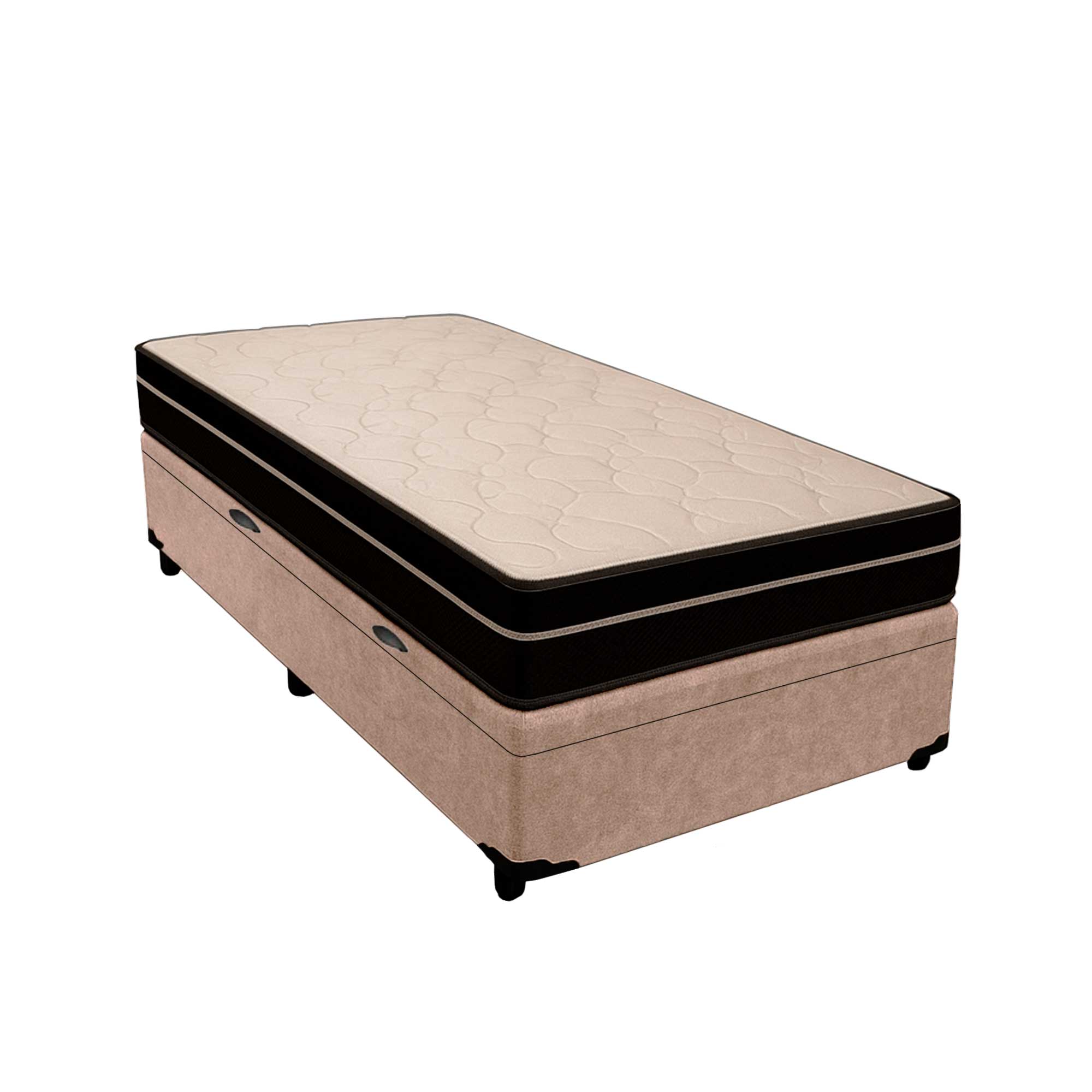 Cama Box Baú Solteiro 88 Suede Bege com C...