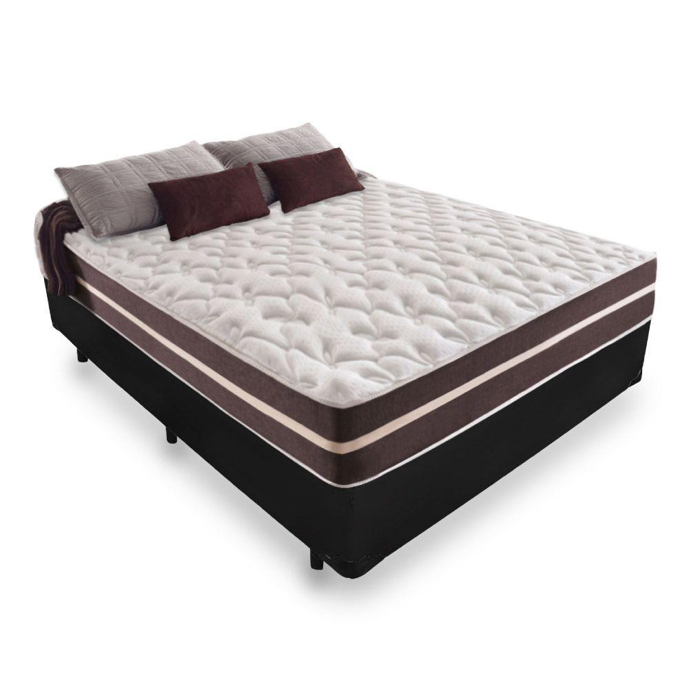 Cama Box Casal 138 Tecido Sintético Preto...
