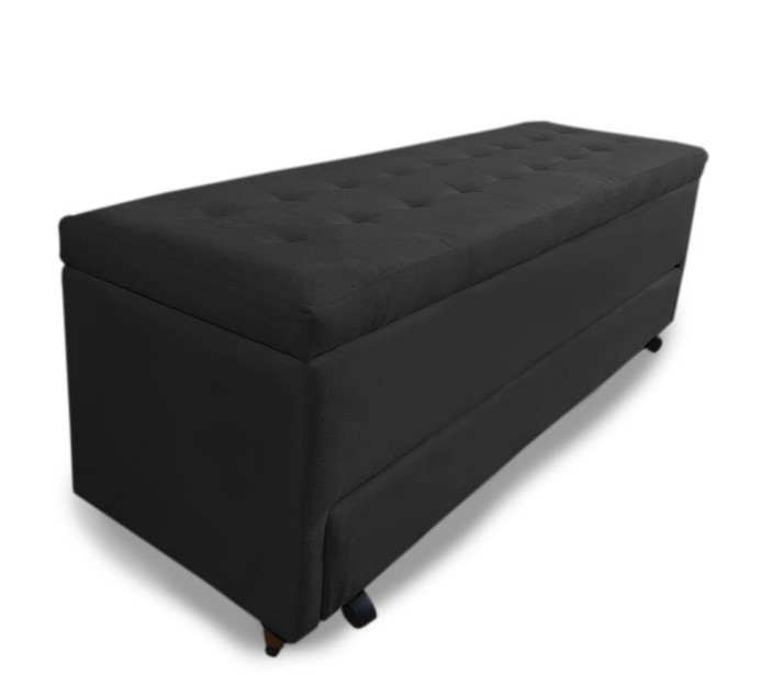 Puff Baú Sapateira Queen Bello Box Tecido...